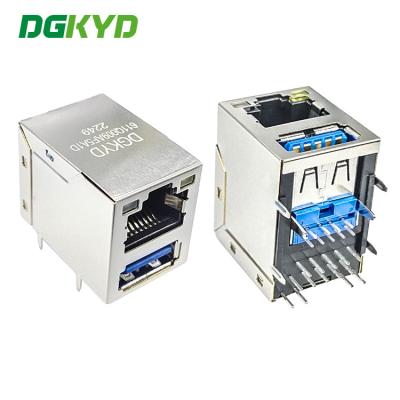 China Gigabit Modulaire die Hefboom RJ45 over Schakelaar 3,0 van USB Rj45 LEIDENE van X1F Cat6 W 1775855-3 wordt gestapeld Te koop