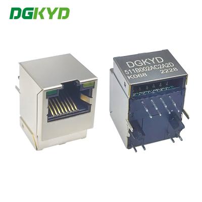 China DGKYD511B002AC2A2DK068 conector vertical da rede RJ45 de 180 graus com entalhe à venda