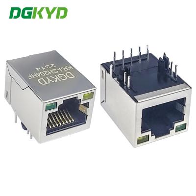 China KRJ-SH204HF Shielded Tap-up 1000 BASE Single port cat6 RJ45 Modular Jack with internal magnetics for sale