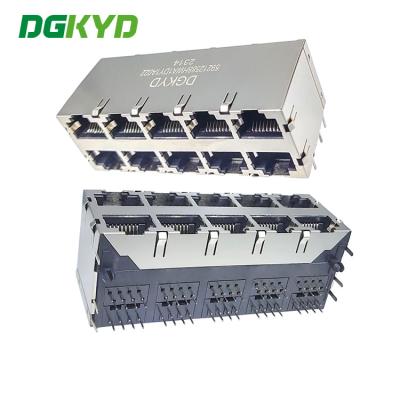 China DGKYD59212588HWA1DY1A022 2X5 Port 8P8C Modular Jack No Lamp With Spring Piece Multi Port for sale