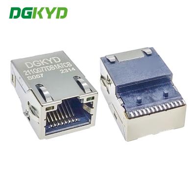 China DGKYD211Q077DB1A7CBS057 Standard Single Port SMD 1 X 1 Low Profile RJ45 Modular Jack for sale