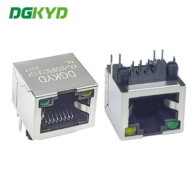 China Único RJ45 conector portuário de KRJ-56S8P8C1X1GYNL 8P8C com luz sem relação de comunicação principal de cristal do filtro à venda