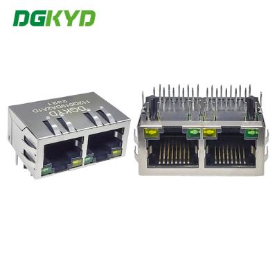 Chine Prise à double accès de port de réseau d'interface du filtre 10P8C de gigabit d'Ethernet du connecteur RJ45 de DGKYD112Q019DA2A1D à vendre