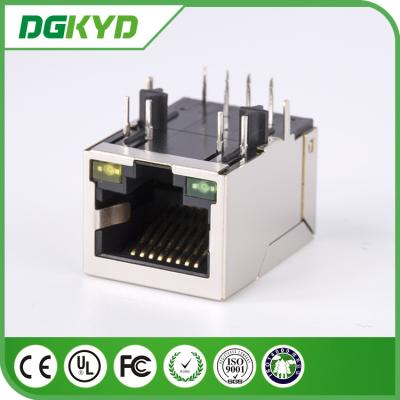 China Side Entry Single Port 10/100baseT RJ45 with transformer , UTP RJ45 8P8C female Jack for sale