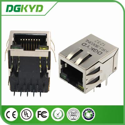 China Tab Down Shielded Connector Magnetic RJ45 Jack 10/100M  Transformer/Filter Te koop