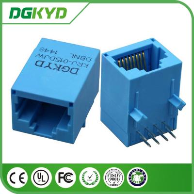 China High performance Blue housing RJ45 lan jack with transformer , KRJ -015DJWDBNL for sale