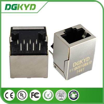 China Ethernet Cat6 rj45 weiblicher Jack Shielded Connectors mit vertikalem Magnetics zu verkaufen