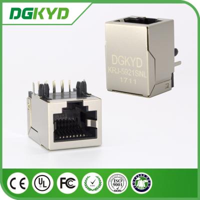 China KRJ-5921SNL Pcb Mountable shielded rj45 connector 1x1 / 1x2 / 2x2 port for sale