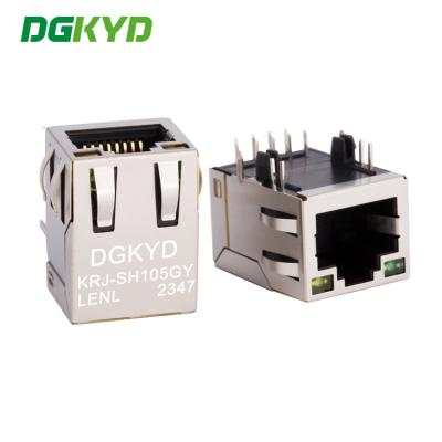 China 10/100 BASE Ethernet Cable Connection Female Jack 8P8C RJ45 With Transformer KRJ-SH105GYLENL for sale