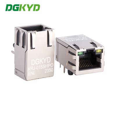 China KRJ-015SHPOENL 25.4mm Single Port Rj45 Connector 100Mbps Filtering Integrated Transformer POE Te koop