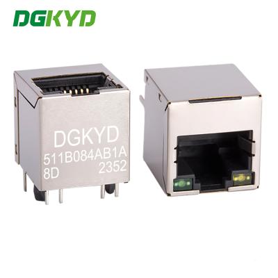 China DGKYD511B084AB1A8D Transformador RJ45 Vertical 100Mbps Filtro Integrado Interface de Rede Head Up de Cristal à venda