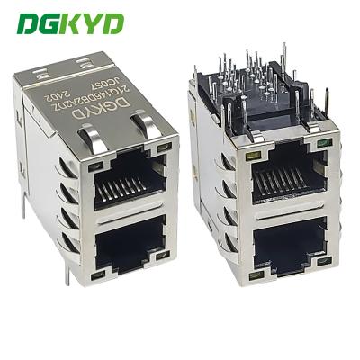 China DGKYD21Q146DB2A2DZJC057 2X1 dual port modulaire interface RJ45 Ethernet Gigabit filtering geïntegreerde transformator Te koop