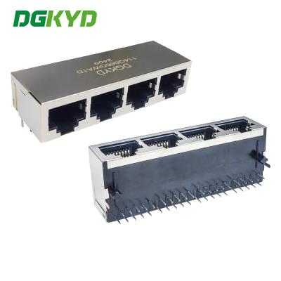 China DGKYD114Q066GWA1D RJ45 Multi Port Connector zonder lichtstrook Shielding Network Interface 1000Mbps Ethernet Filtering Te koop