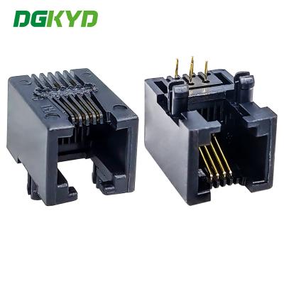 Cina DGKYD53211164IWA1DY4 RJ11 interfaccia 6P4C connettore completamente in plastica inserimento diretto a 90 gradi presa 6U in vendita