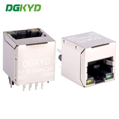 China Top insertion RJ45 Ethernet Connector with internal isolation transfomer 180 degree straight insertionDGKYD511B109AC2A8D for sale