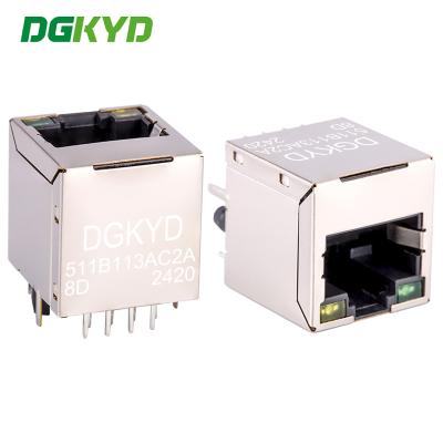 China RJ45 Network Interface With Light 100Mbps RJ45 Computer Connector DGKYD511B113AC2A8D for sale