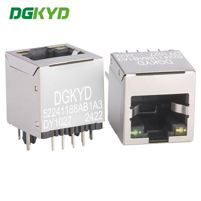 China Conector RJ45 de 180 graus sem filtro de ligação vertical RJ45 soquete DGKYD52241188AB1A3DY1027 à venda