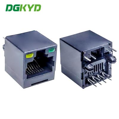 중국 RJ45 180도 수직 인터페이스 8P8C 가벼운 모든 플라스틱 연결 네트워크 소켓 DGKYD52241188JC1A1DB4 판매용