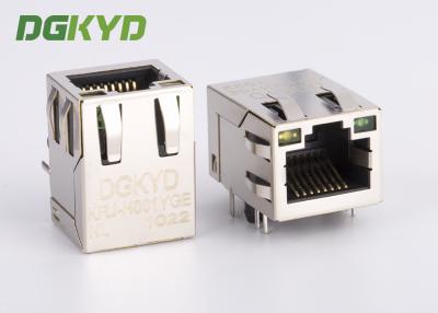 China KRJ-H001YGENL single port RJ45 Magnetics jack, Side Entry 100Mb rj45 8p8c connectors for sale