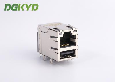 China De industriële Dubbele Schakelaar van de de Schakelaarkat 5e Rj45 van Dekusb Rj45 met USB, G/Y-leiden Te koop