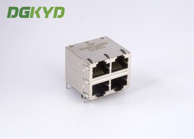 중국 RJ45 자기학을 가진 MJ ASSY 8POS 2X2 CAT6가 다수 항구 연결관에 의하여 겹쳐 쌓입니다 판매용