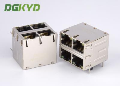 China Schild 2X2 doppelstöckige 4 Port-1000M Cat 6 RJ45 modularer Jack With Ethernet Filter zu verkaufen