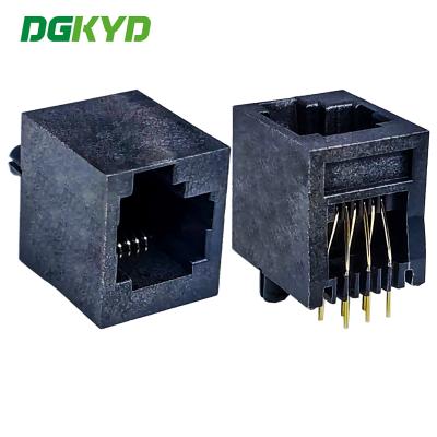 China RJ12 Ethernet-connector 1X1 6P6C ongeoorloofde linker gesp volledig van kunststof DGKYD5222L1166IWA1DY4 Te koop