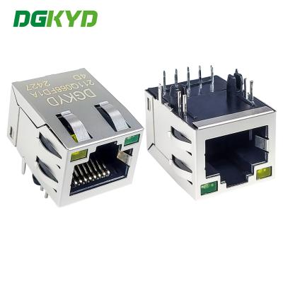 Chine Connecteur réseau RJ45 1000M Filtre intégré Base-T avec interface modulaire de blindage par bande lumineuse DGKYD211Q066FD1A4D à vendre