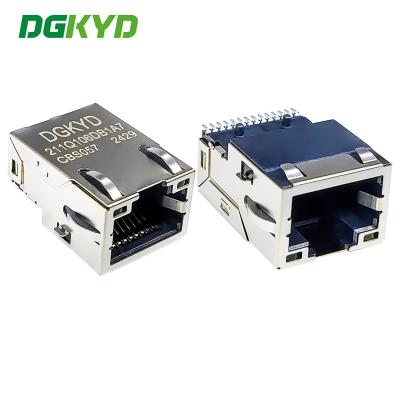 China RJ45 Gigabit Integrated Filter Network Connector LCP Interface DGKYD211Q106DB1A7CBS057 for sale