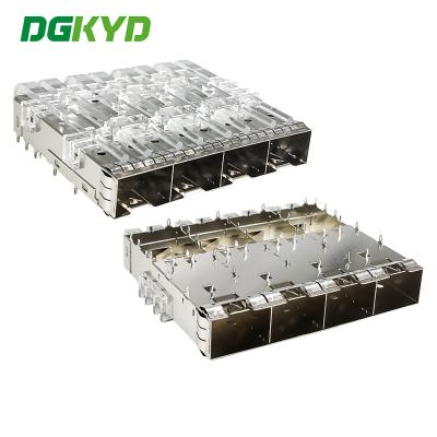 China SFP+1X4 Cage With Optical Tube SFP Connector Fiber Cage DGKYD14SFP10711114W035057 for sale