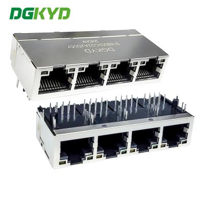 China RJ45 Connector Network Socket TAB-UP 1X4 100BASE DGKYD314B002CD2A2D057 Te koop