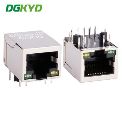 China DGKYD111Q066BA2A1D 10/100 BASE-TX Filtered Integrated LED 10 PIN DIP Shielded Connector for sale