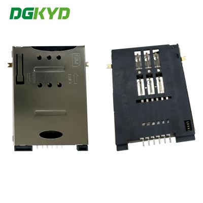 China SIM Card Holder PUSH 6P SMT H1.8 Full Mount Telephone Card Holder DGKYDSIM18H6A6A2Y3WS286 for sale