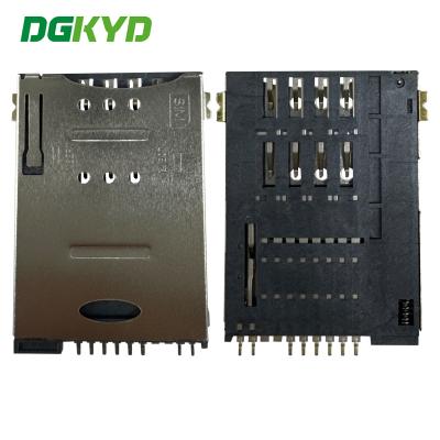 China SIM Card Holder PUSH 6P+2 SMT Pillarless Telephone Card Holder DGKYDSIM18H62W6A2Y3WS286 for sale