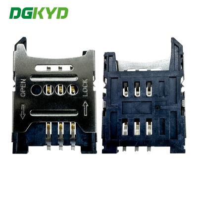 China SIM Card Holder -6PIN - Flip Top Telephone Card Holder DGKYDSIM18H6A6A2Y3WSG286 for sale