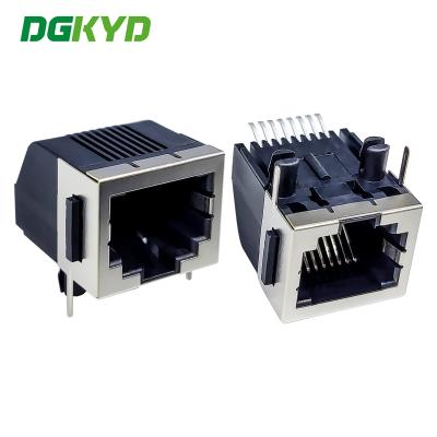 China RJ45 Connector 5721 SMT 8P8C With Ear Half Package Shielded Mesh Port Without LED DGKYD5721E1188GWA6SB1359 for sale