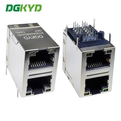 China RJ45 multi-poort connector 6U Gigabit filter 2X1 modulair blok stopcontact RJ45 netwerkpoort connector DGKYD21Q042AB2A2D057 Te koop