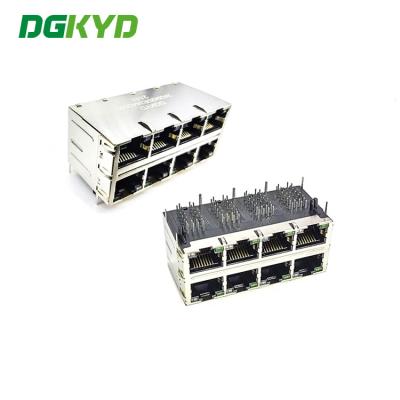 China 2X4 Multiport Ethernet Rj45 Connector 10 Pin Female Rj45 Modular Jack for sale