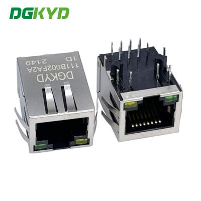 China 8P8C RJ45 Single Port Female Through Hole Connector DGKYD111B002FA2A1D RJ45 With Transformer for sale