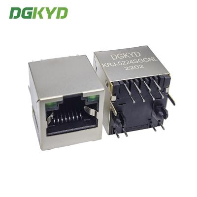 China KRJ-5224SGGNL 180 graden 8P8C modulaire connector RJ45 enkelpoort zonder transformator Te koop