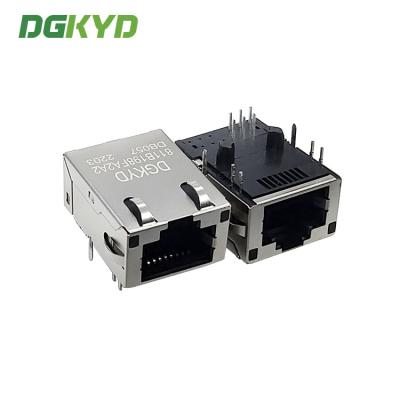 China DGKYD811B198FA2A2DB Single Port TAB UP RJ45 Modular Jack With Tansformer for sale