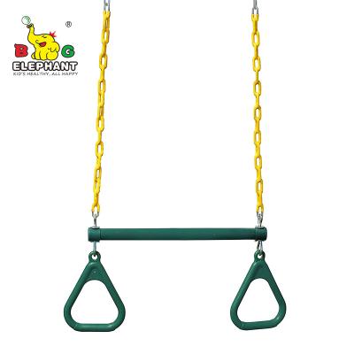 China Contemporary Heavy Duty Outdoor Trapeze Swing Bar Monkey Bar With Coated Chains for sale