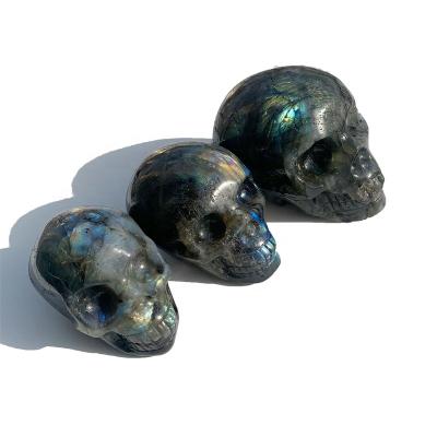 China China Hand Carving Natural Quartz Crystal Skulls Life Size Labradorite Skulls For Sale for sale