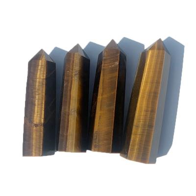 China Wholesale Natural Folk Crafts Tiger Eye Crystal Points Golden Tiger Eye Tower For Feng Shui from China for sale