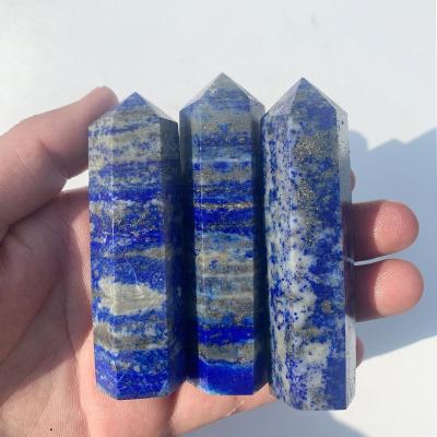 China Wholesale point natural healing china lapis lazuli crystal stone tower for home decoration for sale