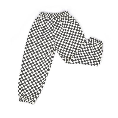 China Color Fade Proof Factory Price Kids Clothes Students Wear Plaid Black Casual Pants For 10 Years Old Boys for sale