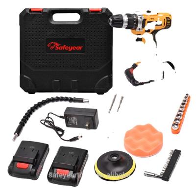 China Red Black 43N.M Brushless Cordless Impact Drill 25+1 Gear Complete Cordless Tool Set for sale