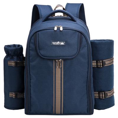 China Insulated 4 Person Food Insulation Picnic Backpack with Cooler Compartment for sale