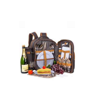 China BOXES 4 Person Picnic Backpack With Cooler Compartment/Wine Holder And Carry Handle for sale