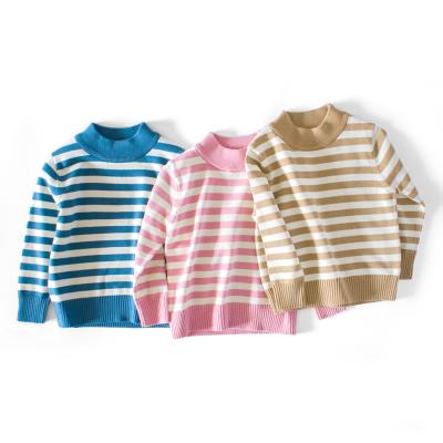 China Toddler boys boutique cotton clothing standard size anti-shrink trend striped long sleeve sweater for sale